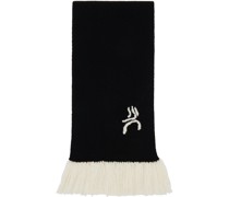 Black Rib Knit Scarf