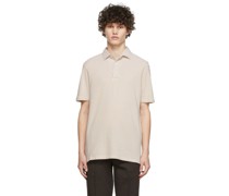 Beige Cotton Polo