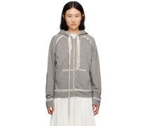 Gray Ruffle Hoodie
