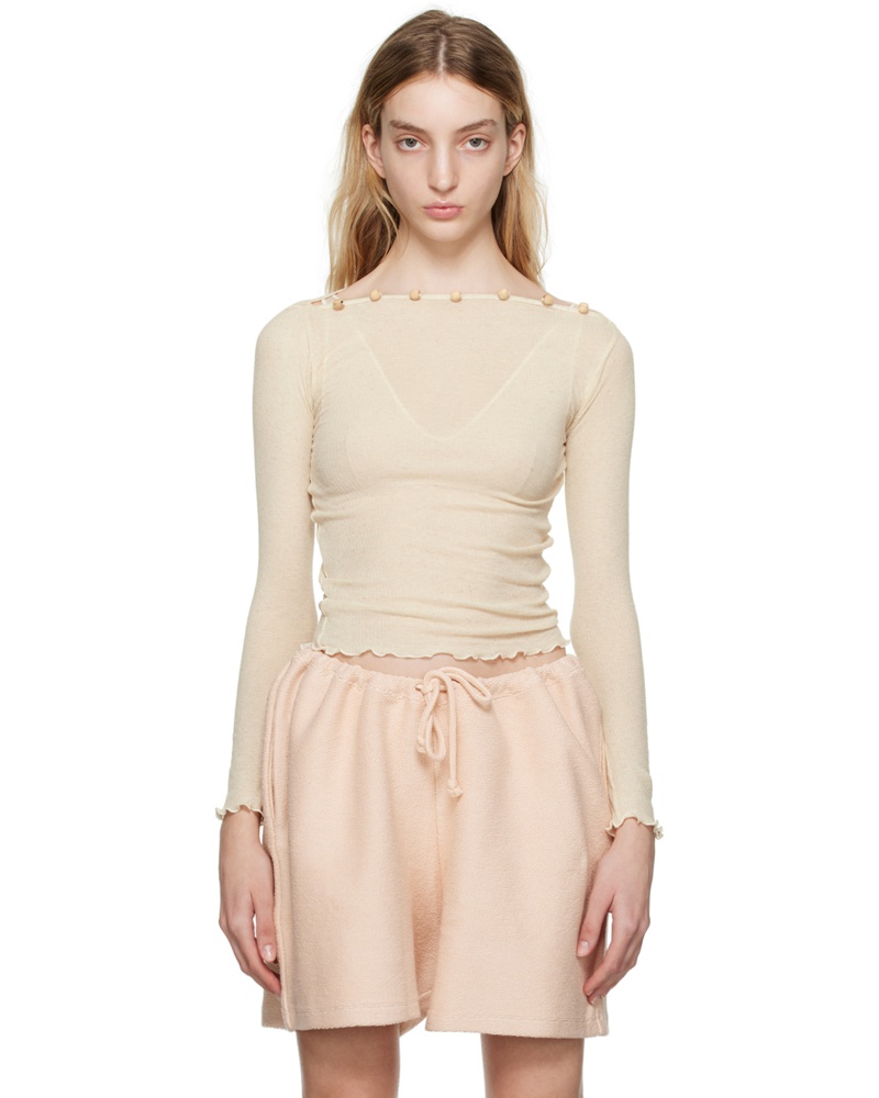 Baserange Damen Beige Tav Long Sleeve T-Shirt