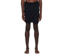 Black Draped Swim Shorts