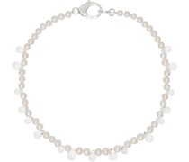 White Pearl Crystal Drops Necklace