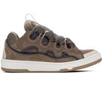 SSENSE Exclusive Taupe Leather Curb Sneakers