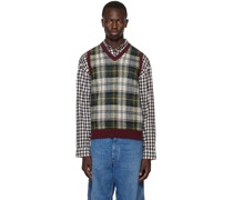 Burgundy Check Vest
