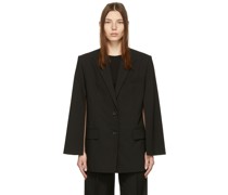 Black Single Breasted Cape Blazer