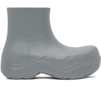 Gray Puddle Chelsea Boots