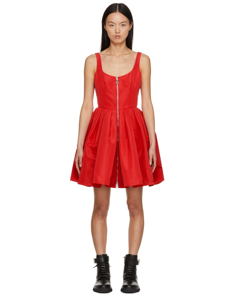 Alexander McQueen Damen Red Zip Detail Dress