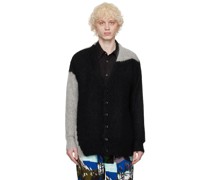 Black & Gray Brushed Cardigan