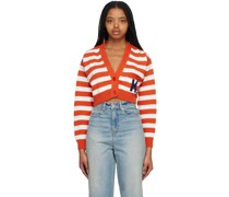 Orange Paris Nautical Stripes Cardigan