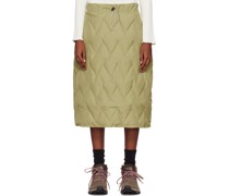 Khaki Drawstring Midi Skirt