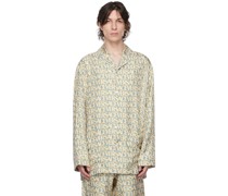 Blue & Off-White Allover Pyjama Shirt