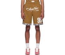 Tan Moonface Reversible Shorts