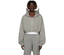 Gray Cropped Hoodie
