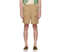 Beige 3D Pocket Mountain Shorts
