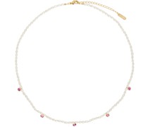 White #9700 Gemstone Pearl Necklace