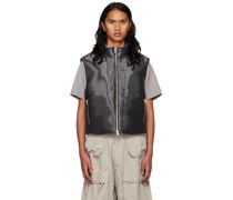 Gray Liquid Metal Down Vest