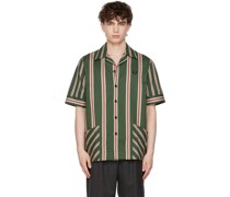 Green Fred Perry Edition Vertical Stripe Shirt