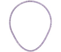 Purple Emerald-Cut Tennis Necklace
