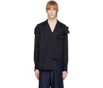 Black Padded Shoulder Shirt