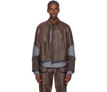 Brown Kiko Kostadinov Edition Saida Leather Jacket