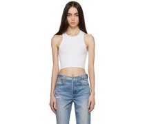White Essentials Cropped Tank Top