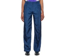 Blue Polyester Trousers