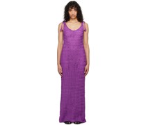 Purple Self-Tie Maxi Dress
