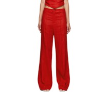 Red Silvie Trousers