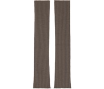 Gray Ribbed Arm Warmers