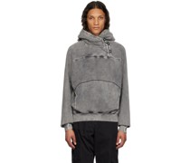 Gray Button Hoodie