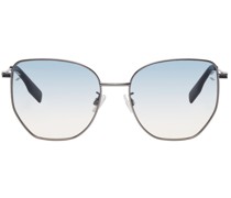 Silver Metal Cat-Eye Sunglasses