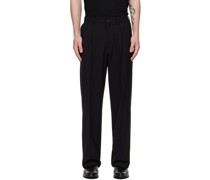 Black Wide Easy Trousers