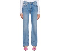 Blue High Rise Loose Jeans