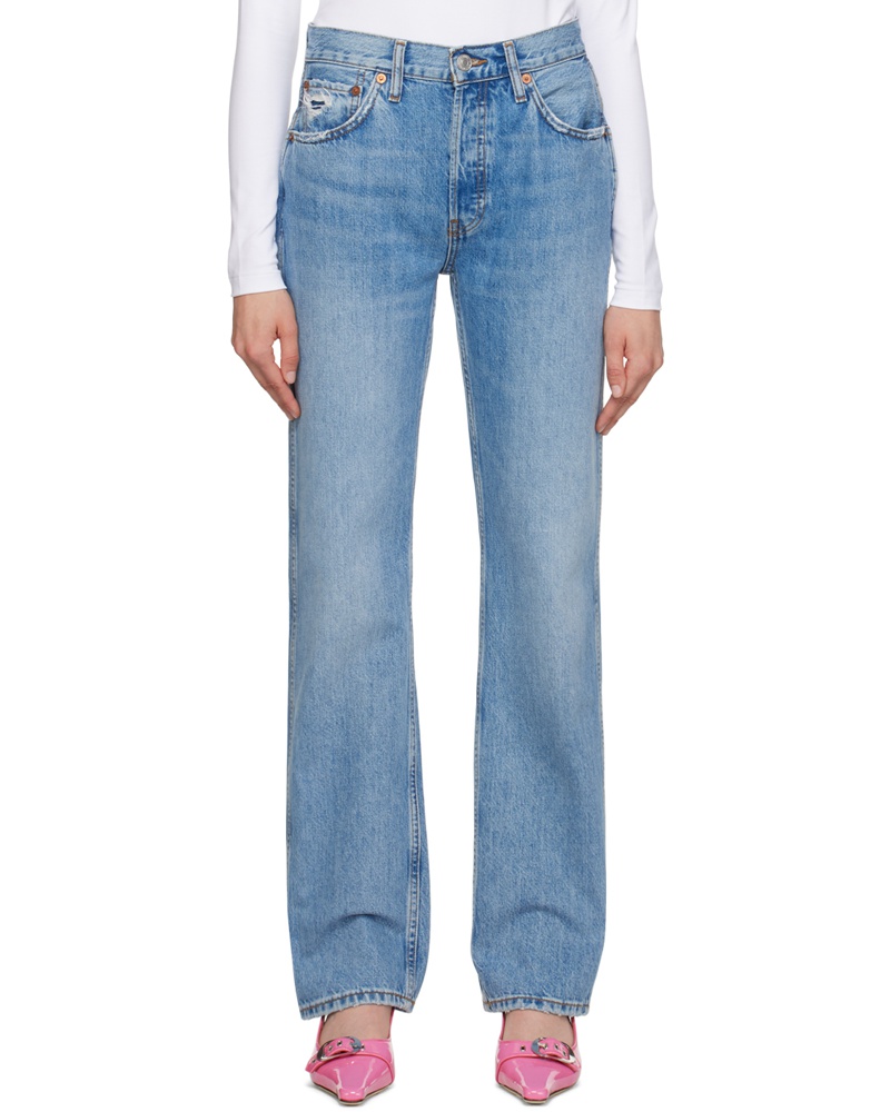 RE/DONE Damen Blue High Rise Loose Jeans