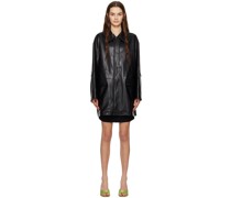 Black Oversized Faux-Leather Jacket