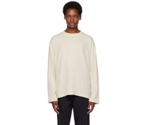 Beige Flame Long Sleeve T-Shirt