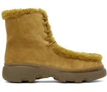 Yellow Shearling Creeper Boots