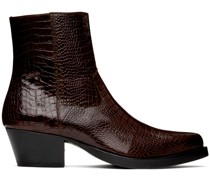 Brown Crocodile Western Boots
