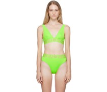 Green Greca Bikini Top