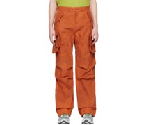 Orange Fatani Crack Cargo Pants