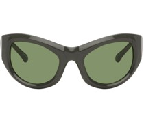 Gray Linda Farrow Edition Wrap Sunglasses