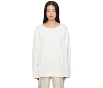 Off-White Wide Neck Long Sleeve T-Shirt