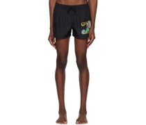 Black Surfing Wirdo Swim Shorts