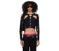 Black Cutout Long Sleeve T-Shirt
