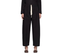 Black Wrinkled Lounge Pants