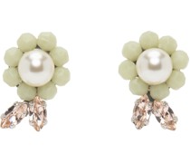 Green Daisy Leaf Earrings