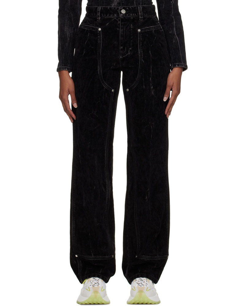 Stella McCartney Damen Black Flocked Jeans