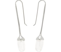 Silver Long Dripping Stone Earrings