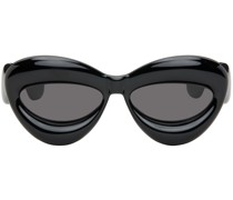 Black Inflated Cat-Eye Sunglasses