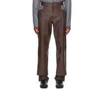 Brown Kiko Kostadinov Edition Milne Leather Trousers